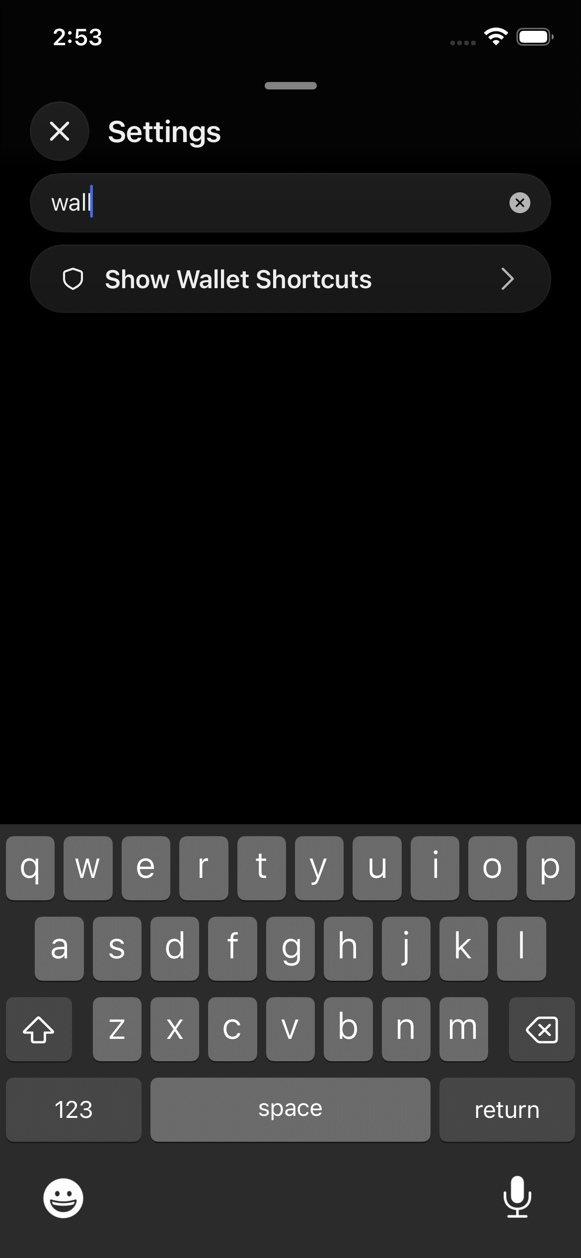 Settings with query